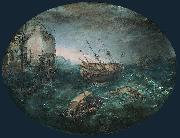 Adam Willaerts Shipwreck Off a Rocky Coast. painting
